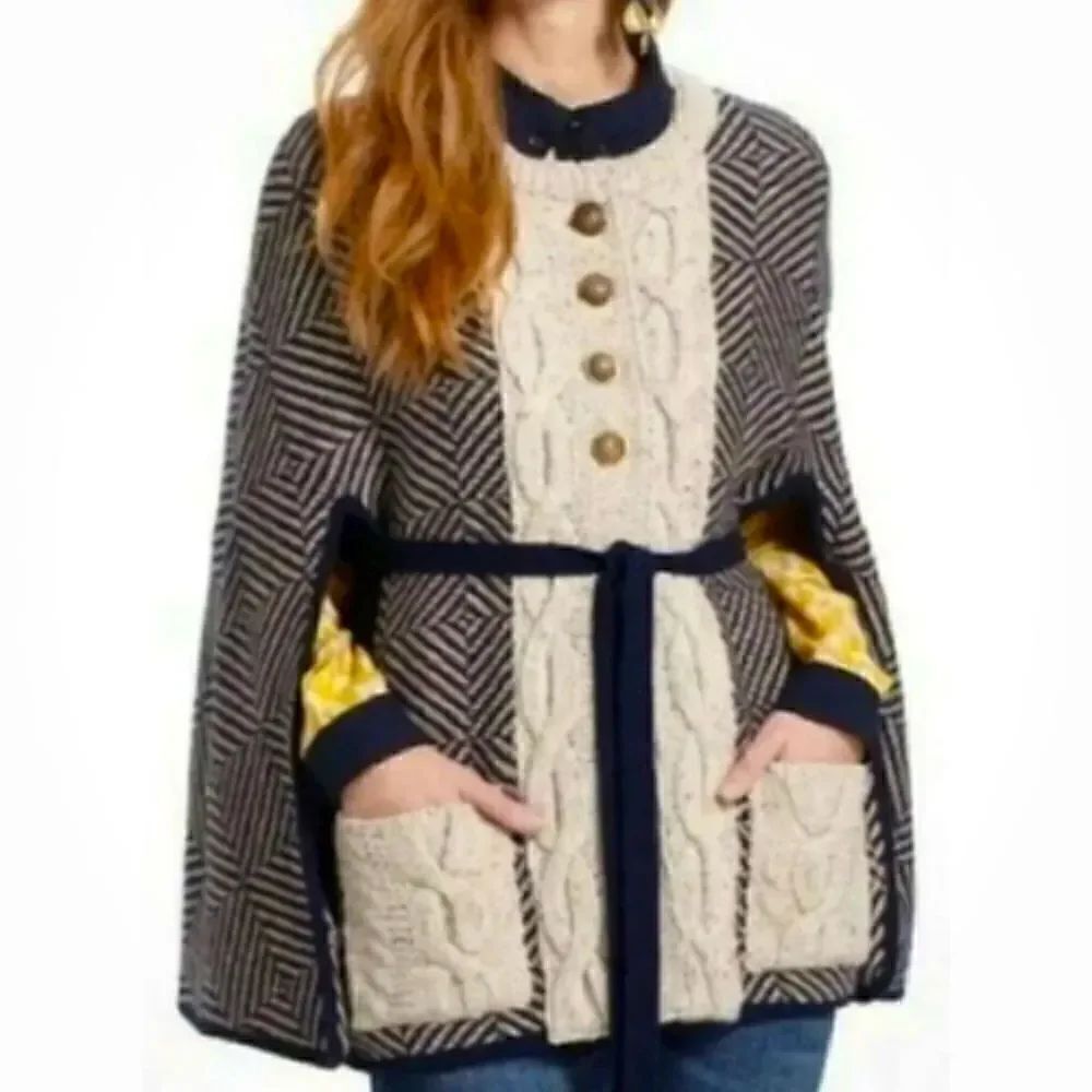 Moth cable knit cape